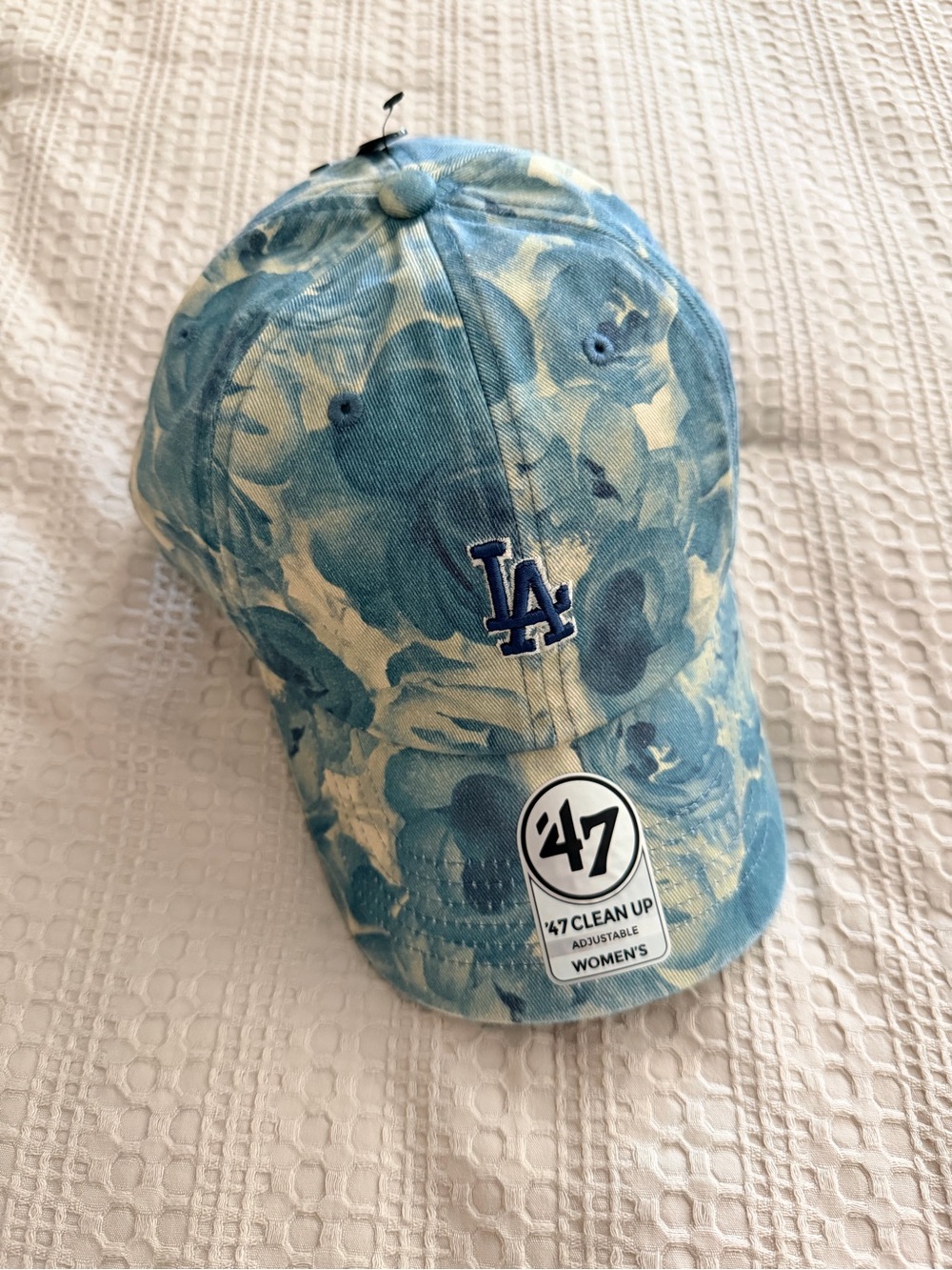 47 LA Dodgers Women's Floral Baseball Cap - Blue & White